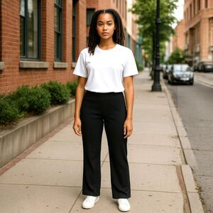 Talbots Pants 8 P Dark Grey Trousers Contour Waist Straight Leg Career Preppy